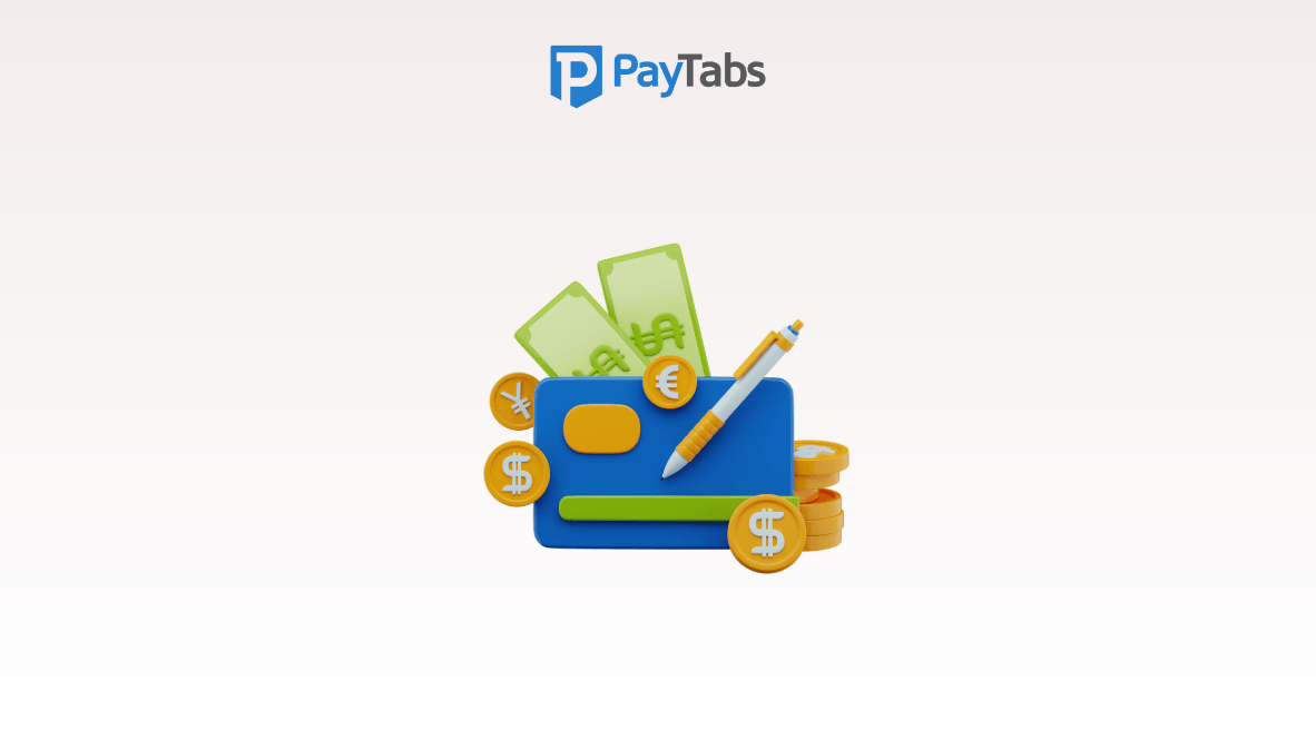 Freelancer payments illustration with pen, card, and money icons representing invoicing and cross-border payouts